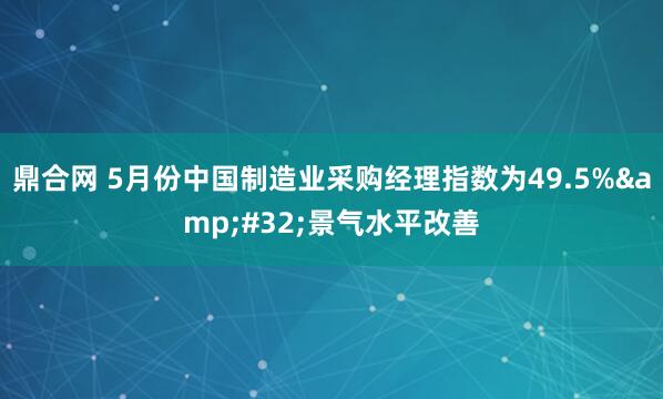 鼎合网 5月份中国制造业采购经理指数为49.5% 景气水平改善